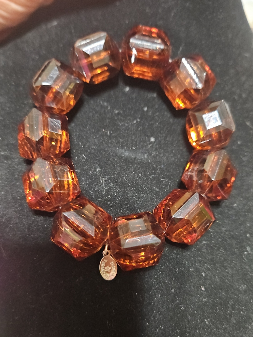 Tarina Taantino Amber Faceted Bead Stretch Bracelet